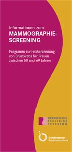 Flyer des Gemeinsamen Bundesausschusses zum Mammographie-Screening (c) Gemeinsamer Bundesausschuss (G-BA)