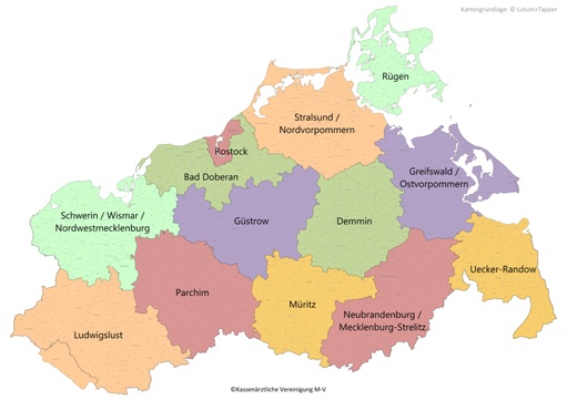 Planungsbereiche Fachärztliche Versorgung (c) KVMV