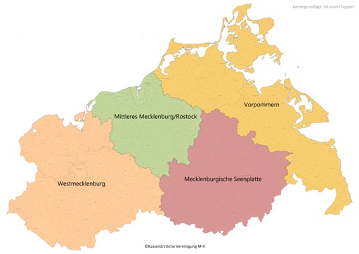 Raumordnungsregionen Mecklenburg-Vorpommern (c) KVMV
